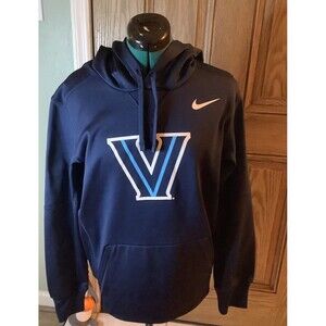 NIKE Villanova Wildcats Long Sleeve Hoodie Shirt Blue Small